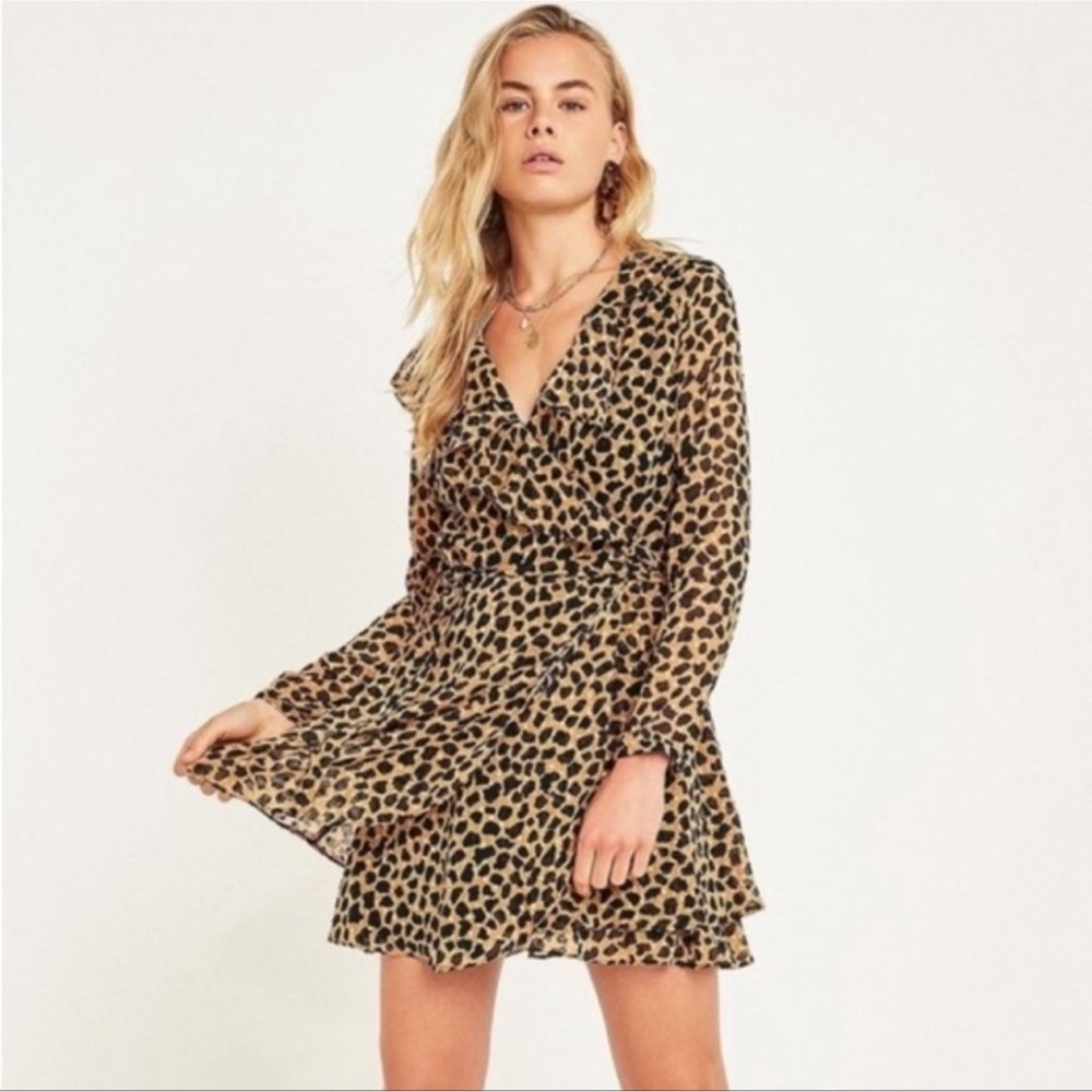 Free People Leopard Print Wrap Dress - Picture 2 of 3